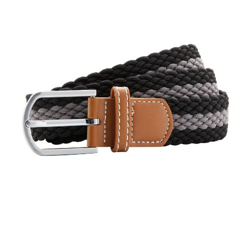 Asquith & Fox Two-Colour Stripe Braid Stretch Belt Black/Slate